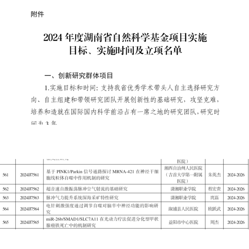 為新質生產力發展提供支撐—万泰娱乐平台2個科技項目獲湖南省自科基金立項